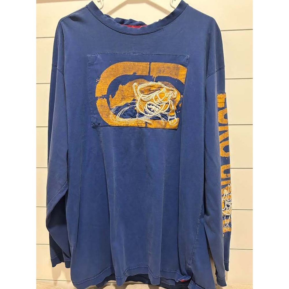 Vintage Ecko Unltd Long Sleeve Magic Dustman Tee Blue Orange XL Streetwear Y2K